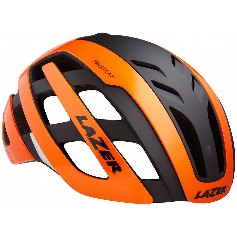 Foto van Lazer fietshelm century led unisex oranje/zwart maat 52-56 cm