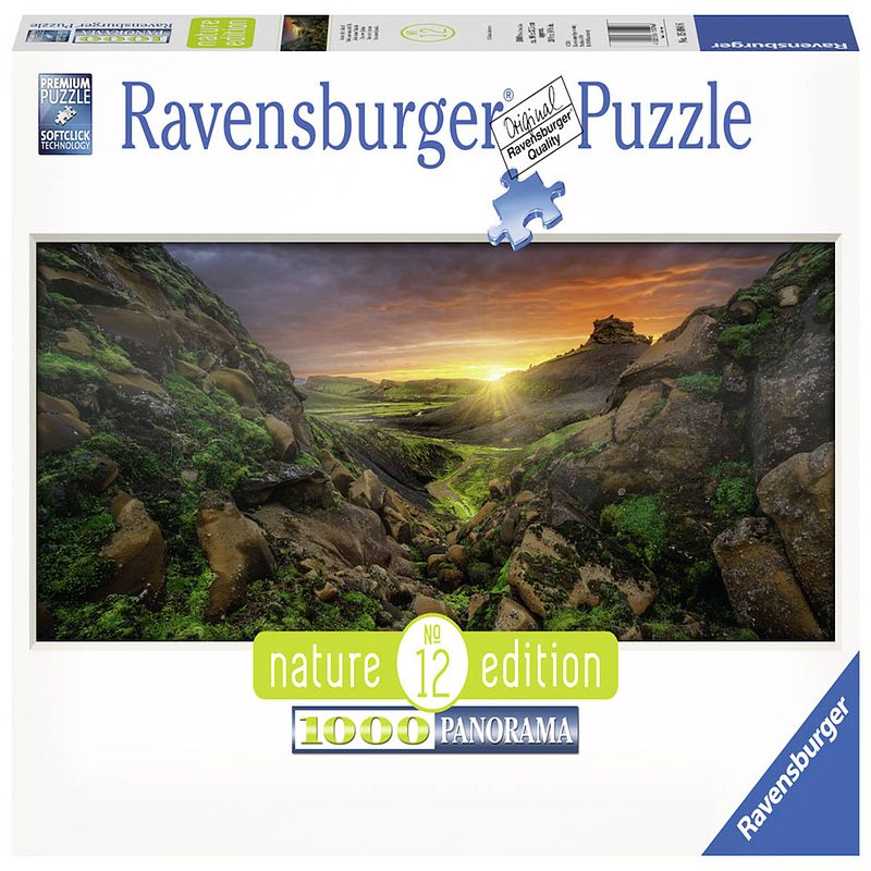 Foto van Ravensburger puzzel zon over ijsland - 1000 stukjes