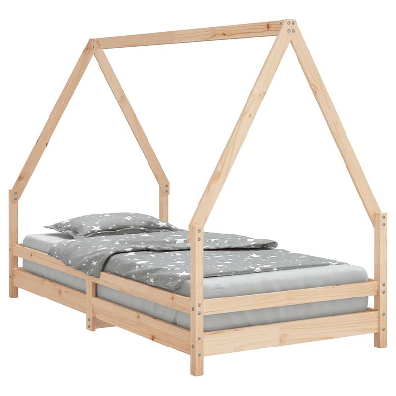 Foto van Vidaxl kinderbedframe 90x190 cm massief grenenhout