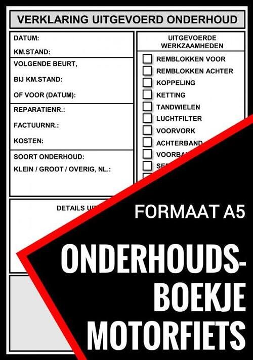 Foto van Onderhoudsboekje motorfiets - universeel reparatie boek - motorfiets onderhoudsboekjes - paperback (9789464657586)