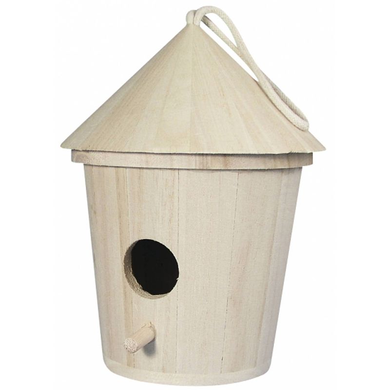 Foto van Set van 3x stuks houten vogelhuisjes van 16 cm - vogelhuisjes