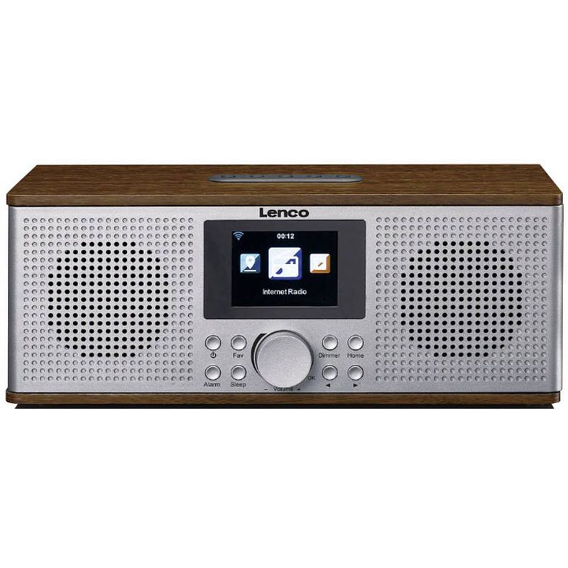 Foto van Smart radio, internet/dab+/fm en bluetooth lenco dir-170wa walnoot-zilver