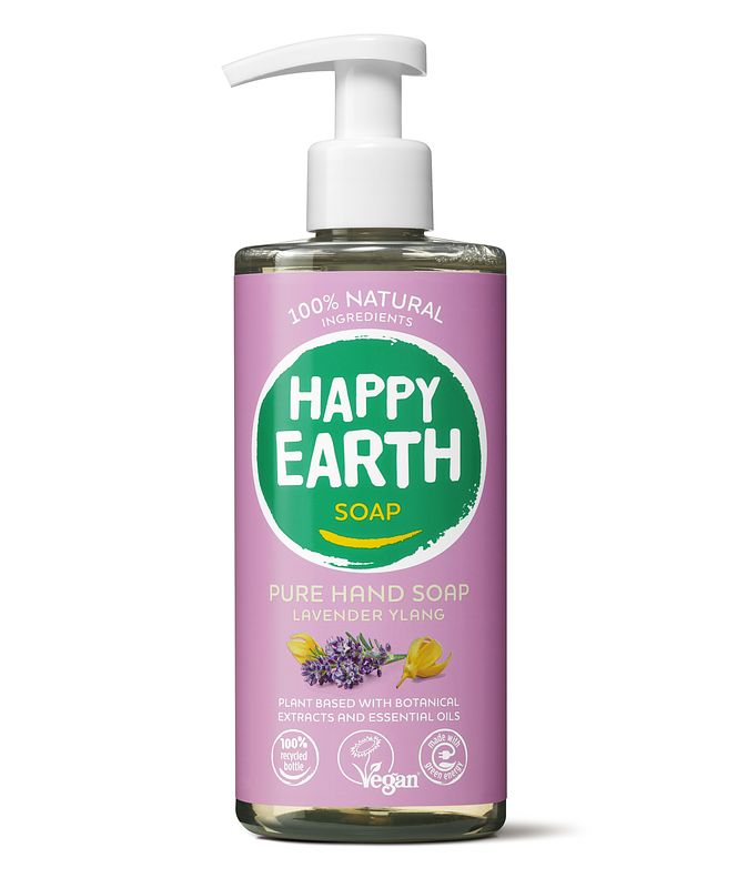 Foto van Happy earth 100% natuurlijke hand soap lavender ylang