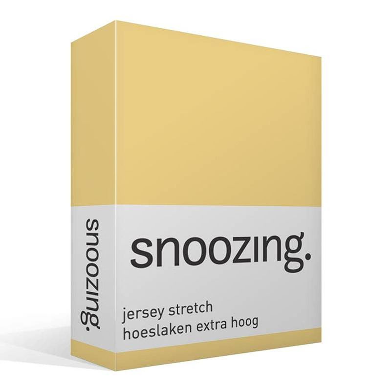 Foto van Snoozing stretch - hoeslaken - extra hoog - 200x200/220/210 - geel