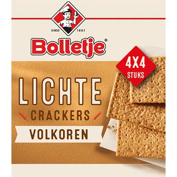 Foto van Bolletje lichte crackers volkoren 4 x 4 stuks 190g bij jumbo