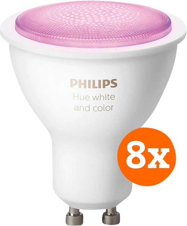 Foto van Philips hue white and color gu10 8-pack