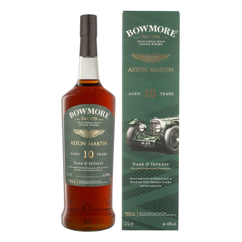 Foto van Bowmore 10 years aston martin edition 1ltr whisky + giftbox