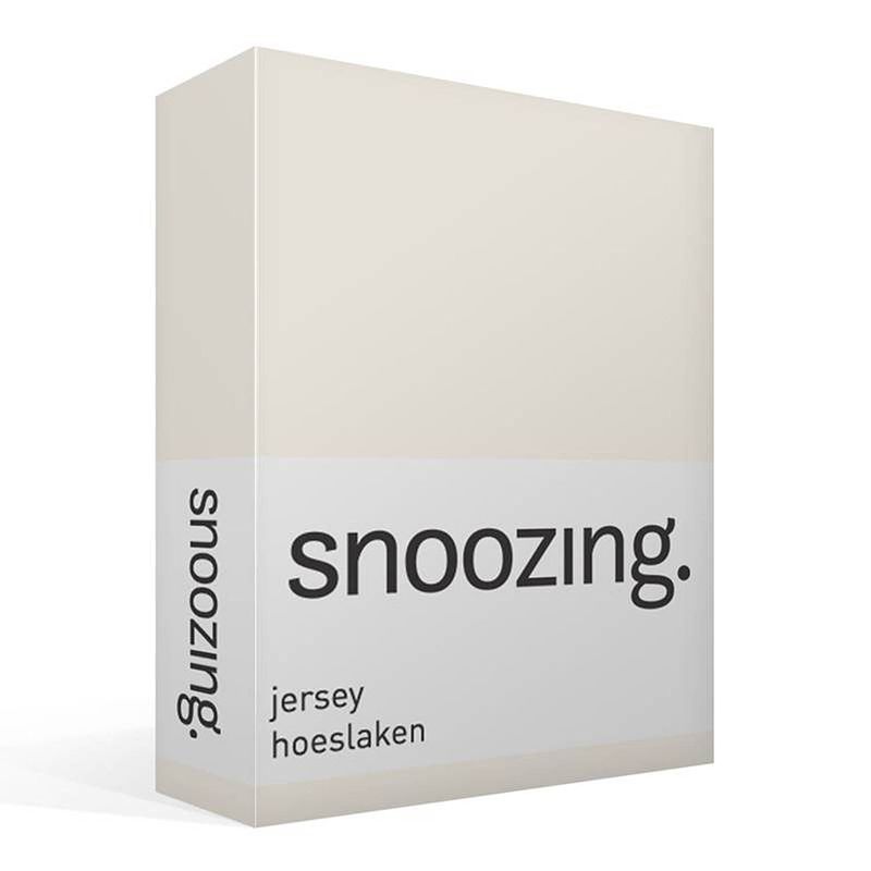 Foto van Snoozing jersey hoeslaken - 100% gebreide jersey katoen - 2-persoons (140x200 cm) - ivoor