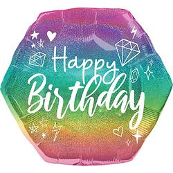 Foto van Amscan folieballon happy birthday junior 58 cm glitter