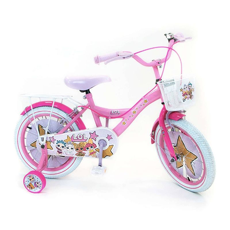 Foto van Lol surprise kinderfiets 16 inch 25,4 cm meisjes knijprem roze