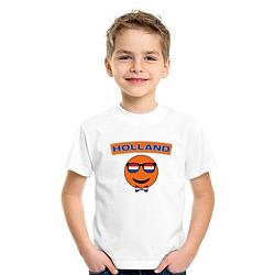 Foto van Holland coole smiley t-shirt wit kinderen xs (110-116)