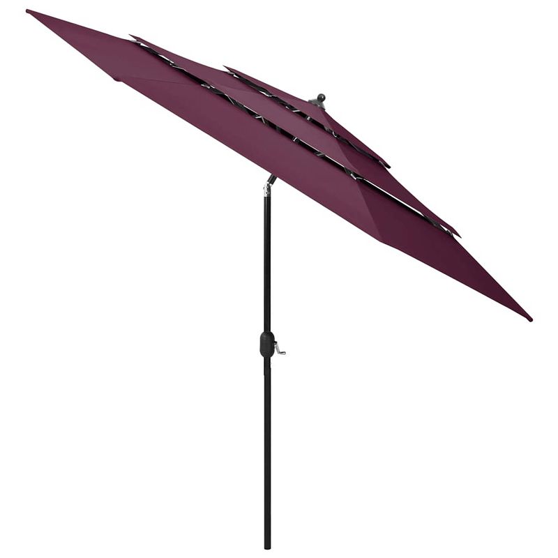 Foto van The living store parasol 3-laags - 300 x 243 cm - bordeauxrood - uv-beschermend polyester - aluminium paal