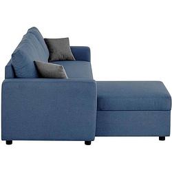 Foto van Owens vaste hoekbank - 2 kussens - 3 zitplaatsen - blauw - 228 x 148 x 86 cm