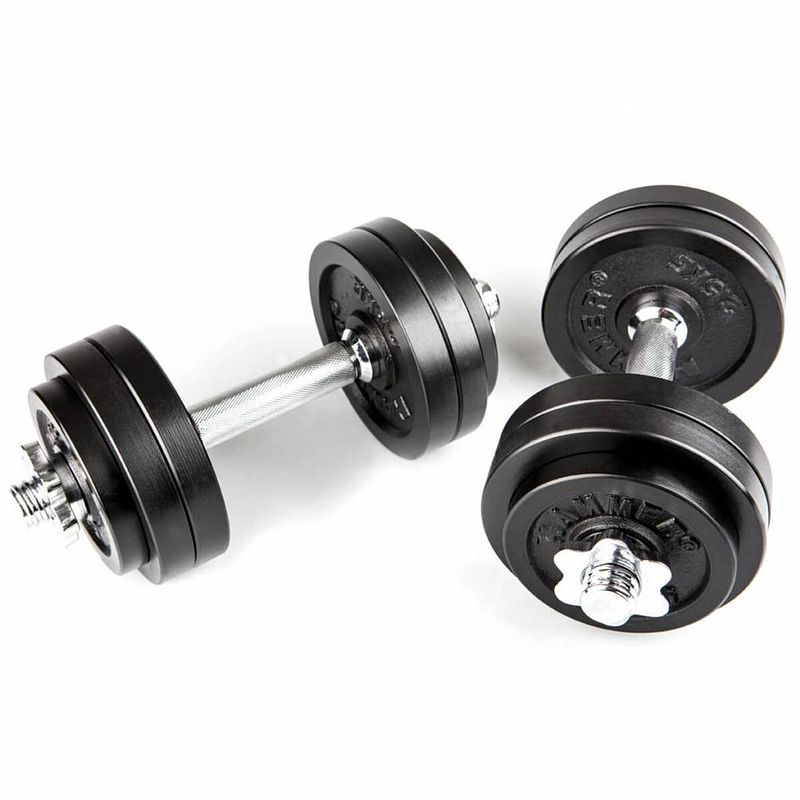 Foto van Hammer fitness dumbbell set zwart 30kg (2x 15kg) - gietijzer