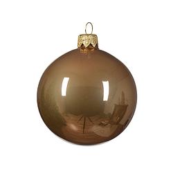 Foto van Decoris - kerstballen glas d10 cm gember 4st i kerst