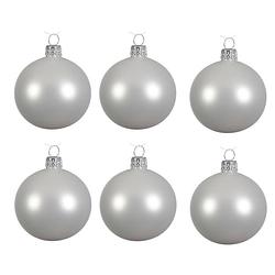 Foto van 18x glazen kerstballen mat winter wit 6 cm kerstboom versiering/decoratie - kerstbal