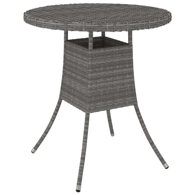 Foto van Vidaxl tuintafel 70x70x73 cm poly rattan grijs