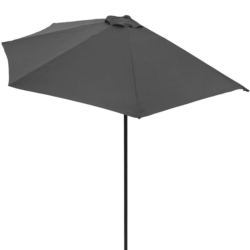 Foto van Kingsleeve halve parasol zonnescherm ø 2,7m halfrond balkon terras uv 50+ antraciet