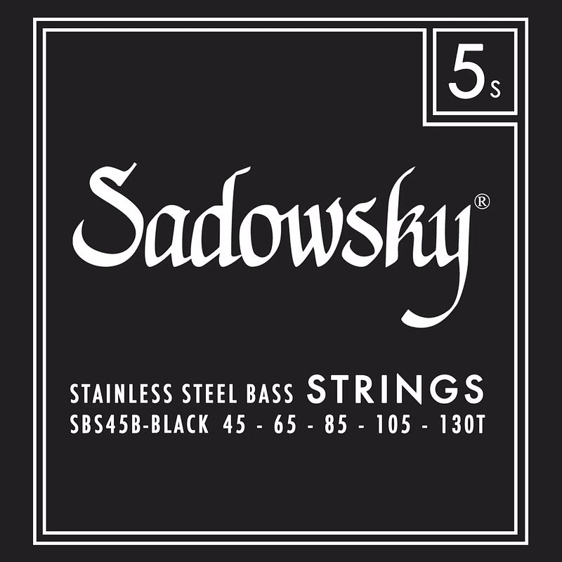 Foto van Sadowsky black label sbs 45b-1 stainless steel taperwound 45-130 snarenset voor 5-snarige elektrische bas