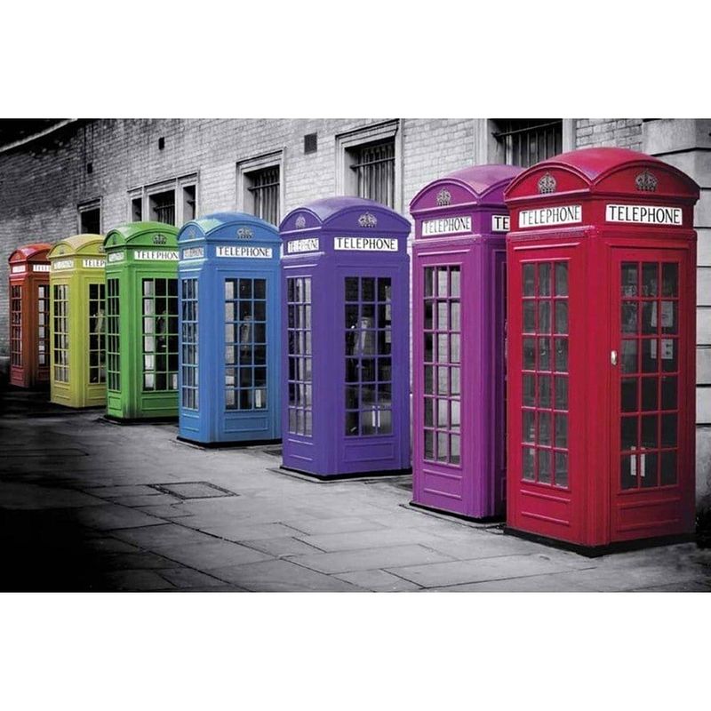 Foto van Grupo erik phone boxs london phone box poster 91,5x61cm