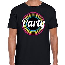Foto van Party verkleed t-shirt zwart voor heren - 70s, 80s disco verkleed outfit 2xl - feestshirts