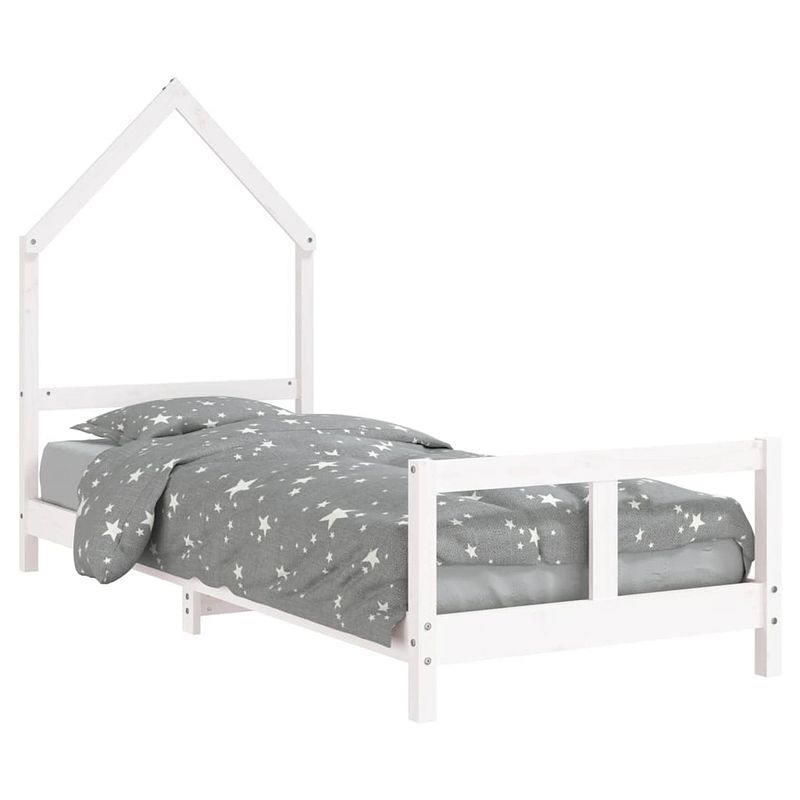 Foto van Vidaxl kinderbedframe 80x200 cm massief grenenhout wit