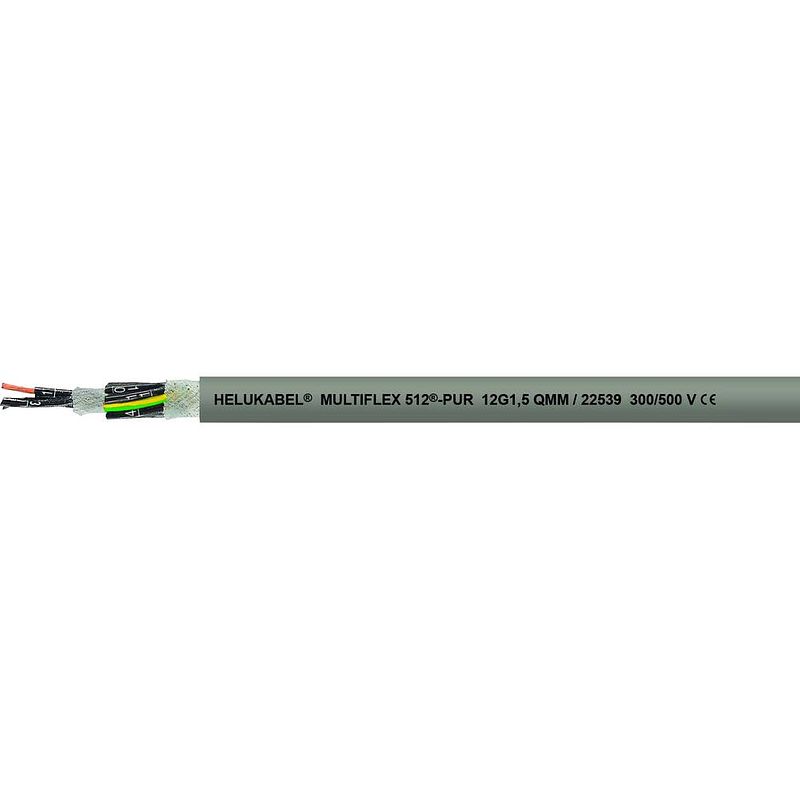 Foto van Helukabel 22501 geleiderkettingkabel m-flex 512-pur 2 x 0.50 mm² grijs 100 m