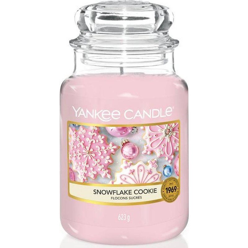 Foto van Yankee candle - snowflake cookie geurkaars - large jar - tot 150 branduren