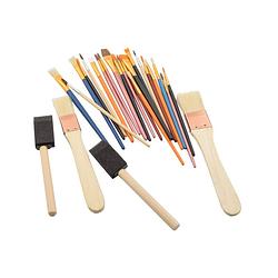 Foto van Spons schilderskwast - painting brush set - schilderen verf kwasten 25 stuks- 2 x foambrush diy