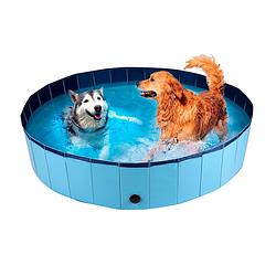 Foto van Maxxpro hondenzwembad - 160 x 30 cm - grote hondenrassen - opvouwbaar - anti-slip bodem - blauw