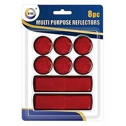 Foto van Pakket van 16x multifunctionele zelfklevende rode reflectoren/fietsreflectoren - fietsreflectoren