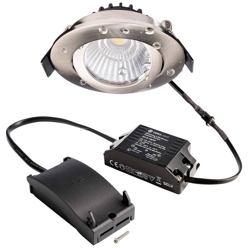 Foto van Deko light 565392 dione ip led-inbouwlamp energielabel: e (a - g) led led vast ingebouwd 8.5 w nikkel