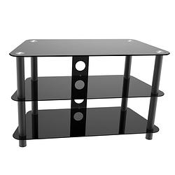 Foto van Tv kast meubel - tv dressoir - audio meubel - 80 cm breed - zwart