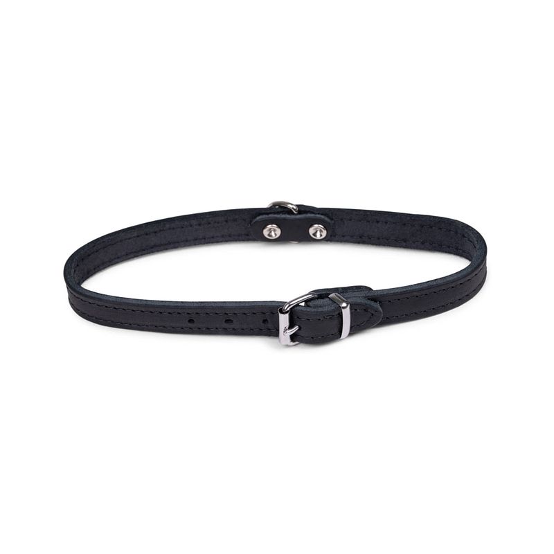 Foto van Dierenbenodigdheden vadigran halsband hond geolied leder zwart 42cmx16mm m