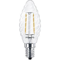 Foto van Philips lighting 34772400 led-lamp energielabel e (a - g) e14 kaars gedraaid 2 w = 25 w warmwit (ø x l) 35 mm x 97 mm 1 stuk(s)