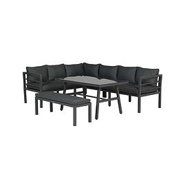 Foto van Garden impressions - blakes loungedining set - 4 delig - carbon black