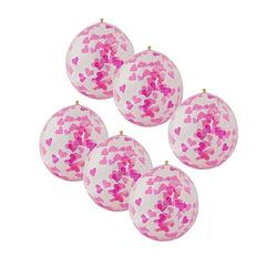 Foto van Ballon confetti - roze/wit - set van 6