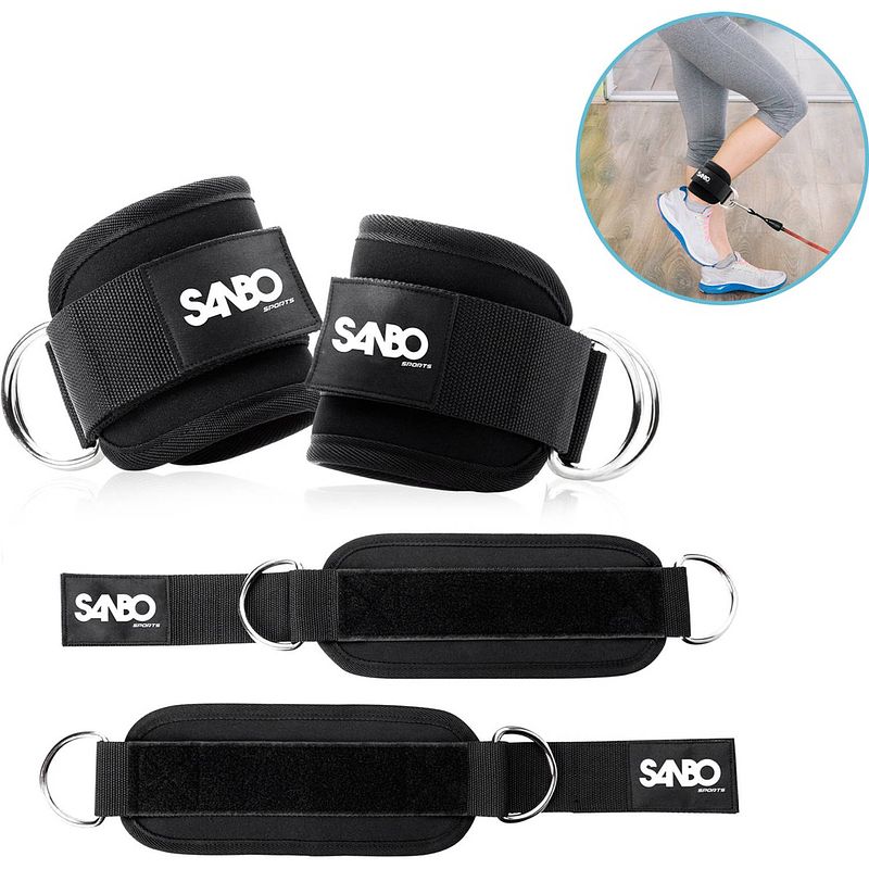 Foto van Sanbo 2x enkelband voor fitness - incl. 2 karabijnhaken - ankle straps