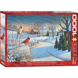 Foto van Eurographics puzzel country cardinals - sam timm - 1000 stukjes