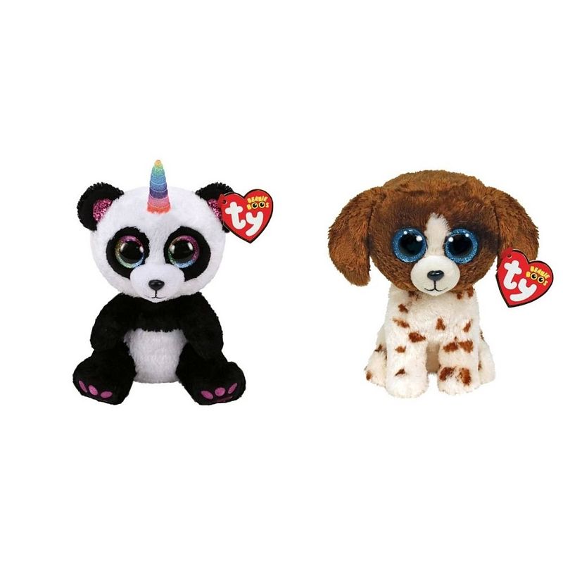 Foto van Ty - knuffel - beanie boo's - paris panda & muddles dog