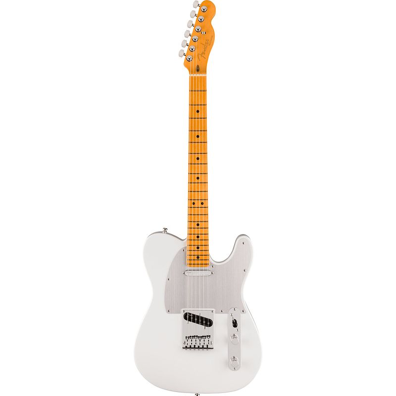 Foto van Fender american ultra ii telecaster mn avalanche elektrische gitaar met koffer