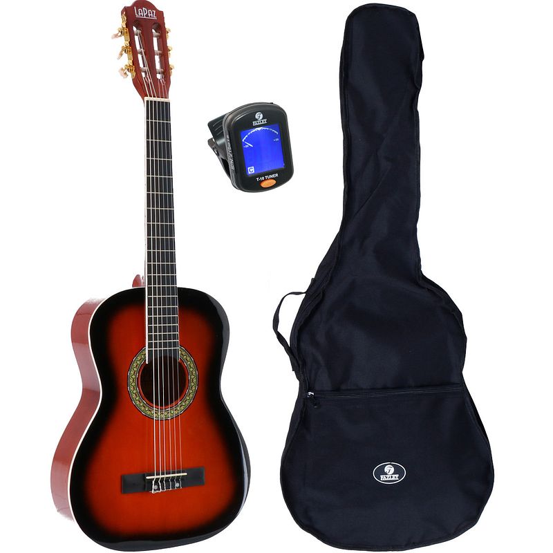 Foto van Lapaz 002 sb klassieke gitaar 3/4-formaat sunburst + gigbag + tuner