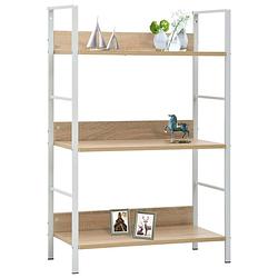 Foto van The living store boekenkast 3-laags - 60 x 27.6 x 90.5 cm - spaanplaat en staal