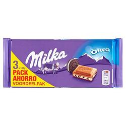 Foto van Milka oreo chocolade reep voordeelpak 3 x 100g bij jumbo