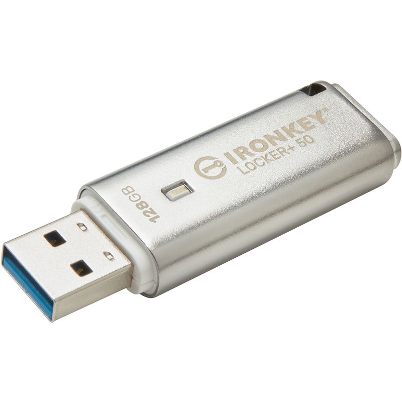 Foto van Kingston ironkey locker+ 50 128 gb usb stick met 256-bit versleuteling