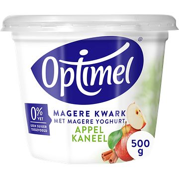 Foto van Optimel magere kwark met magere yoghurt appel kaneel 0% vet 500g bij jumbo