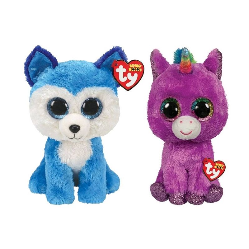 Foto van Ty - knuffel - beanie buddy - prince husky & rosette unicorn