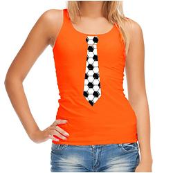 Foto van Oranje fan tanktop / kleding holland voetbal stropdas ek/ wk voor dames l - feestshirts