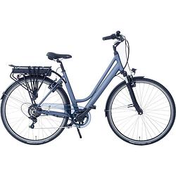 Foto van Rivella elektrische stadsfiets rio 28 inch 50 cm dames 7v v-brakes matblauw/grijs