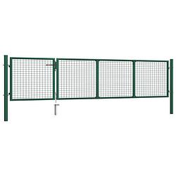 Foto van The living store tuinpoort groen - 350 x 125 cm - staal robuust en veilig incl - slot